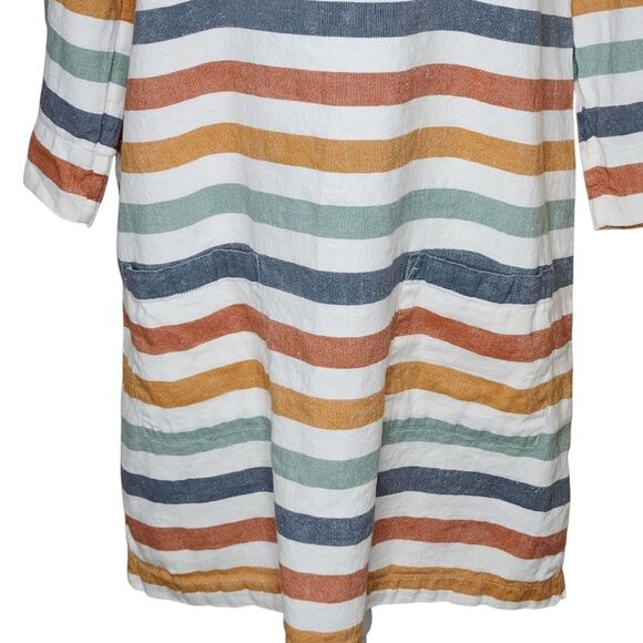 Seasalt Cornwall Glowing Skies Tunic Top Linen Multicolor Striped Size 12/US 8 - Picture 4 of 13
